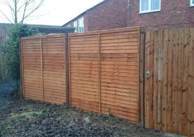 Close-board fencing and gate installation for home exterior